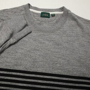 J Crew Oarsman Sweater Men Large Gray Black Stripe Crewneck Pullover Reimagined
